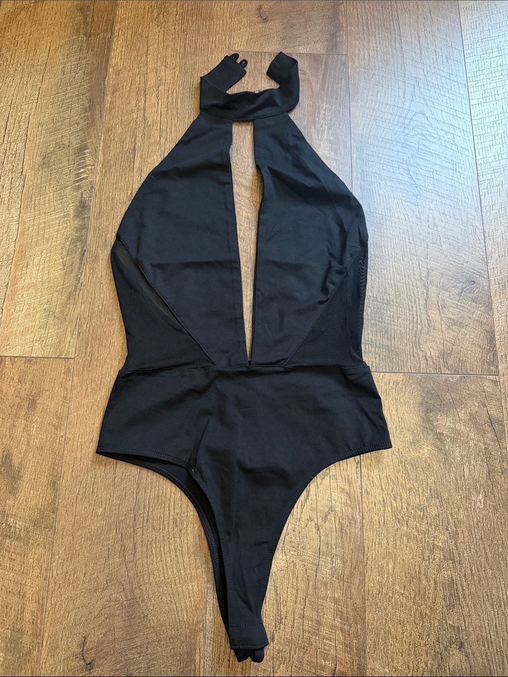 by the way. Black Plunge Halter Bodysuit